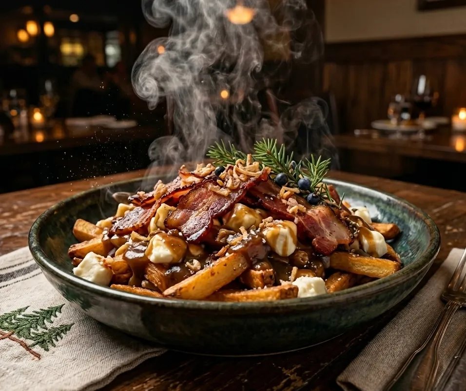 Mountain Poutine at Banff Sizzlers, Banff Avenue — Banff-inspired Canadian classic loaded with Rocky Mountain flavours
